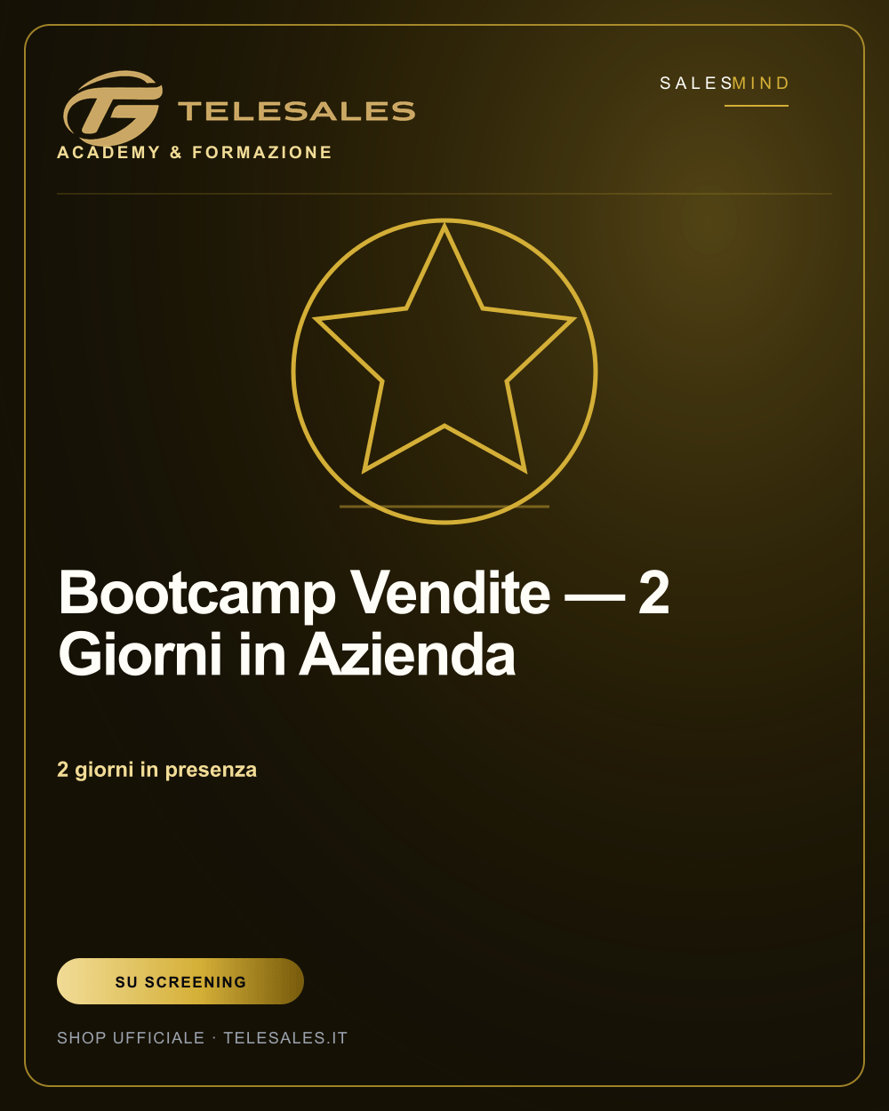 Bootcamp Vendite — 2 Giorni in Azienda
