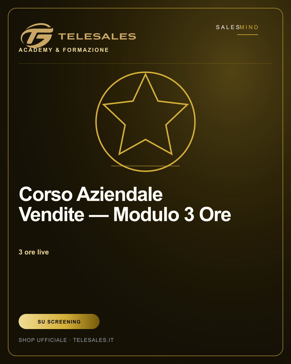 Corso Aziendale Vendite — Modulo 3 Ore